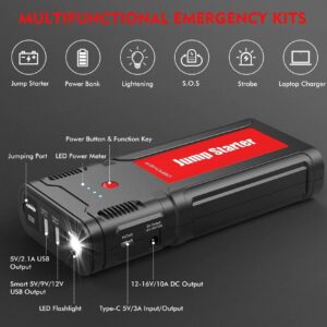 Multifunction 24000-30000mAh 4USB Portable 12V Car Battery Jump Starter